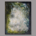 Peinture abstraite moderne Aqua Verte 180 - Cathy Le Carre