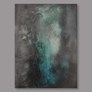 Peinture abstraite moderne Vert de Gris - Cathy Le Carre