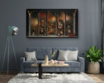 La Terre des Tourments - Œuvre d'art IA - Décor Mural
